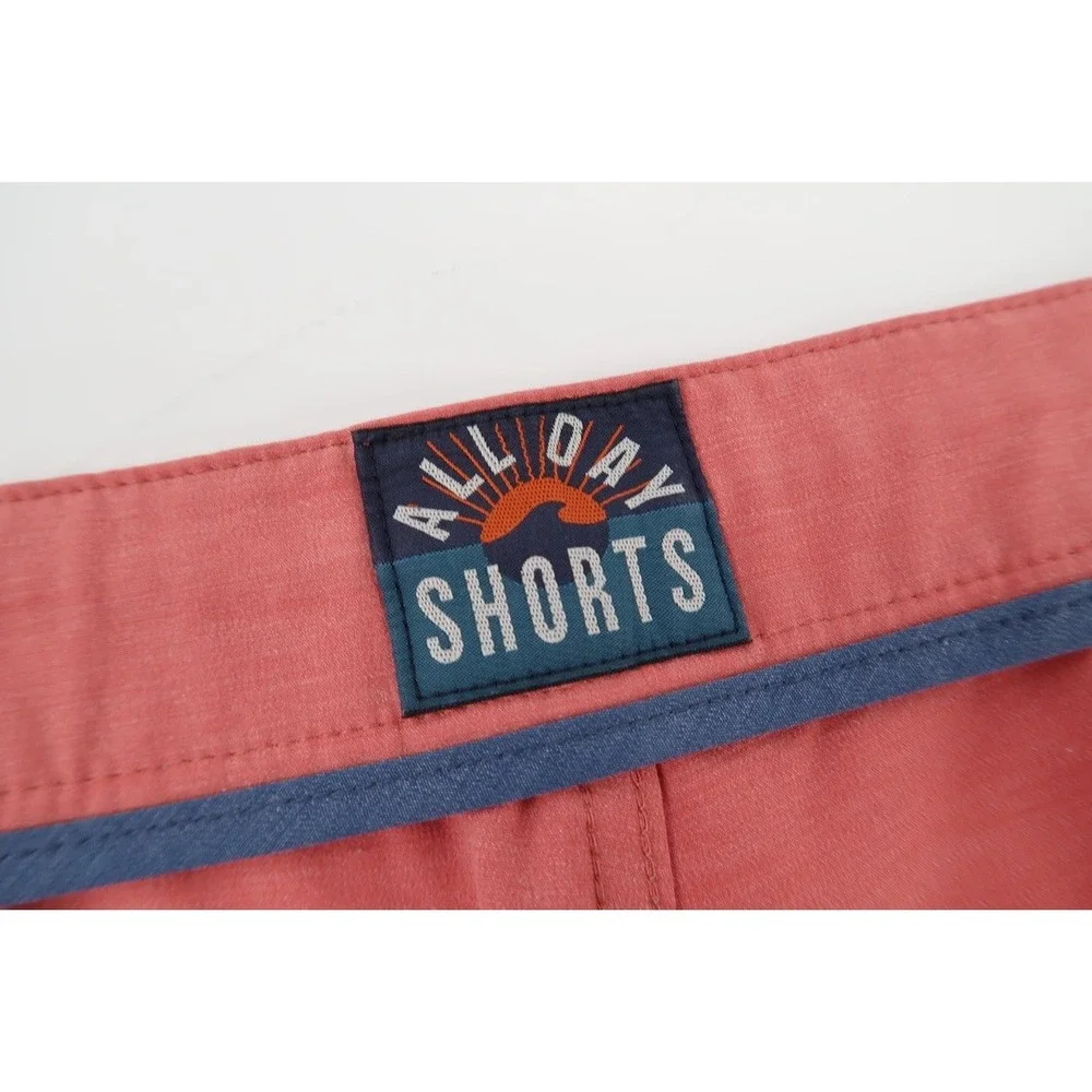Faherty All Day Shorts Mens 38 Red Quick Dry Stretch Hybrid Casual